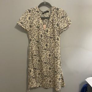Half button tea dress floral